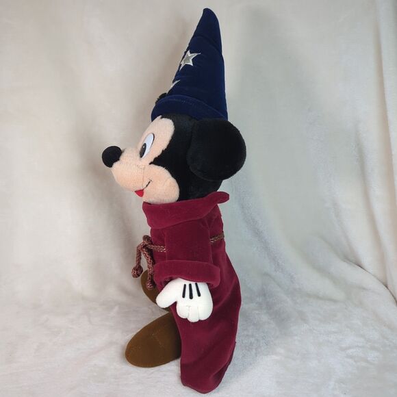 Disney Store Fantasia Sorcerer Mickey Mouse 12" Plush Toy VTG 90s 17" w/Hat EUC - Picture 4 of 11